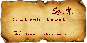 Sztojanovics Norbert névjegykártya